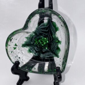 Small Emerald Heart Flowerbloom Trinket Tray