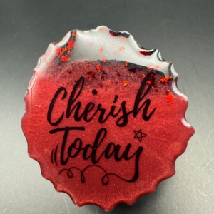 Geode 3 Dark Red with Red Flakes Cherish Today Pop Socket