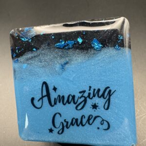 Square Blue w/ Blue Flake Amazing Grace Pop Socket