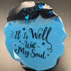 Geode 5 Blue with Blue Flakes It Is Well With My Soul Pop Socket